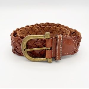 Vintage 90s Contempo Casuals Braided Leather Belt